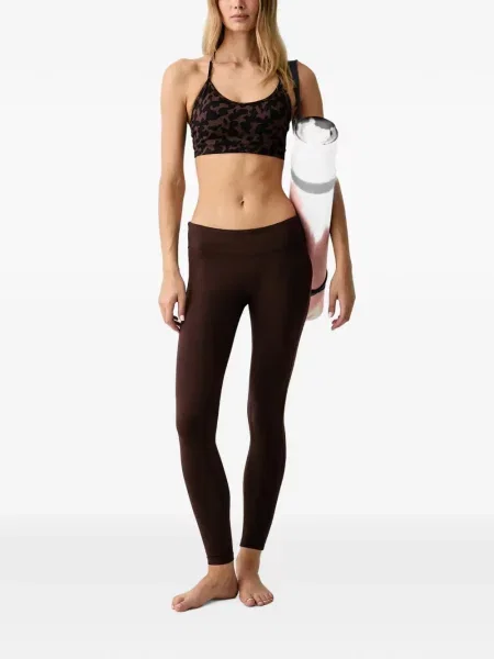Leggings Casall cu broderie maro