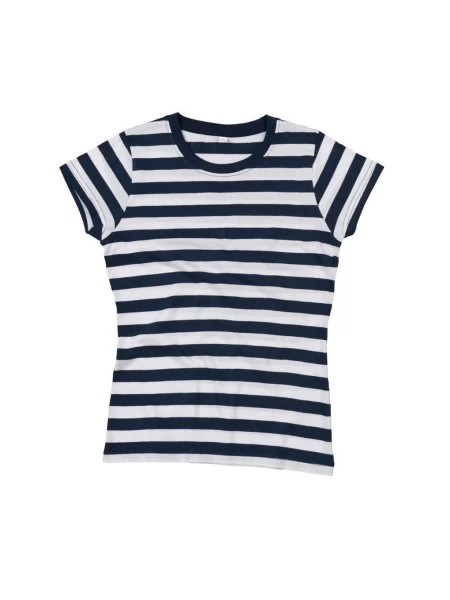 T-shirt W Paski biała