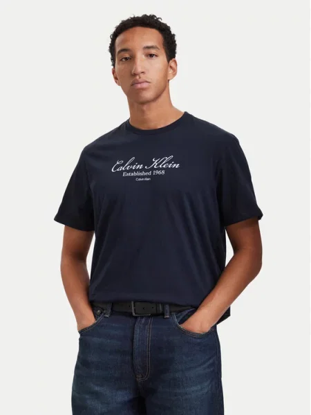 Calvin Klein Jeans Póló Script Sötétkék
