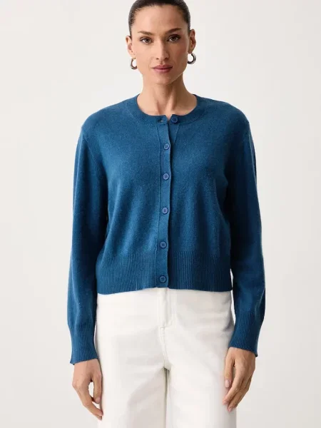 United Colors of Benetton kardigan dámský s vlnou modrý