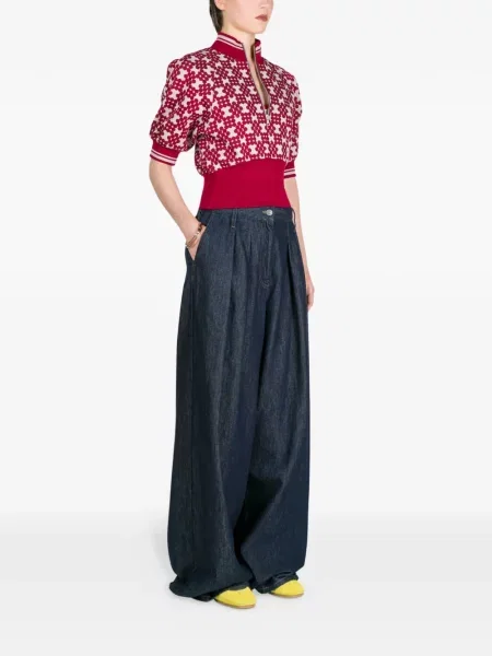 Blugi Dries Van Noten plisate albastru
