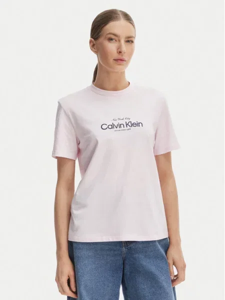 Calvin Klein Jeans Tricou NYC Logo Roz negru