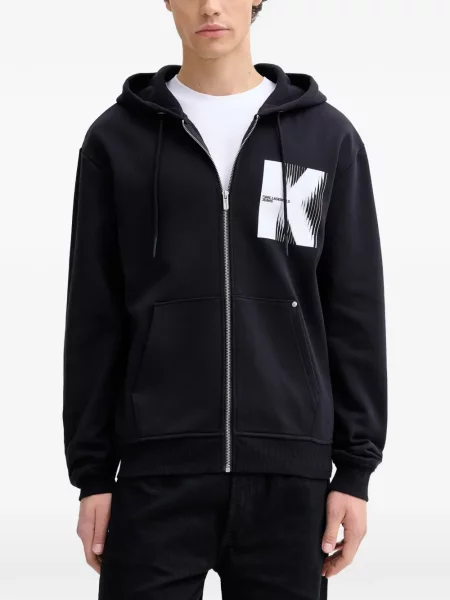 Hanorac cu glugă Karl Lagerfeld Jeans negru