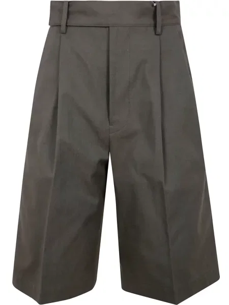 Pantaloni scurți Yohji Yamamoto plisate verde