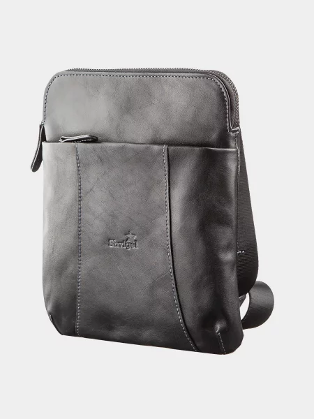 Кожаная сумка через плечо Shvigel черная