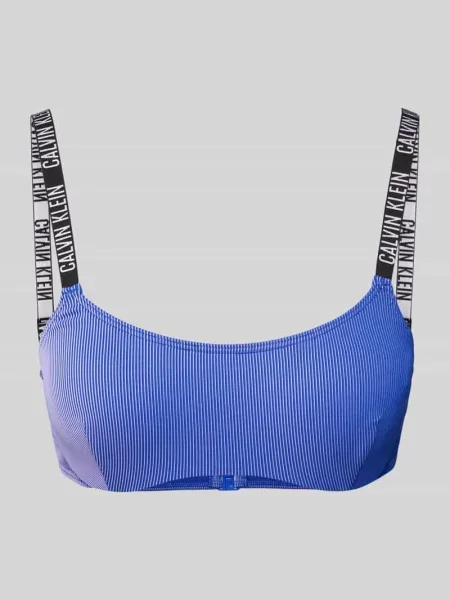 Top bikini z szerokimi ramiączkami z logo Calvin Klein Underwear niebieski