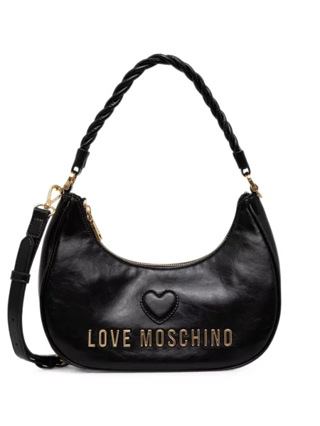 Geantă Love Moschino cu motiv cu inimi cu autograf negru