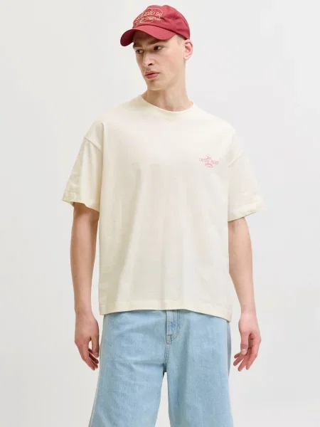 JACK & JONES Tričko JORSANREMO nebesky modrá / červená biela