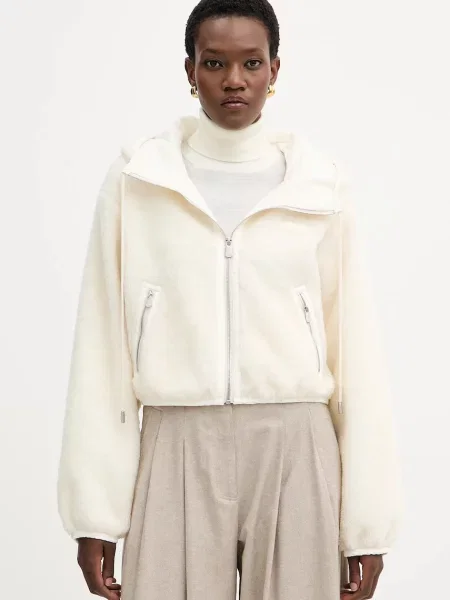 Pinko kurtka z dodatkiem wełny przejściowa oversize beżowy