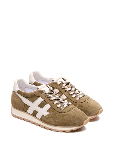 Sneakerși Hogan din piele de căprioară verde