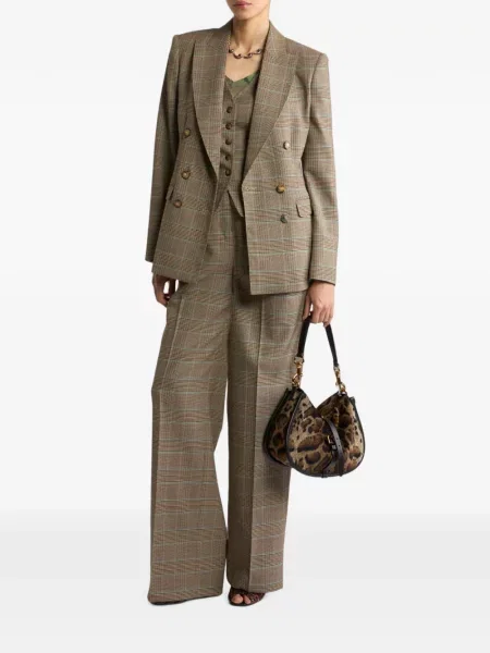 Pulover Etro cu model floral cu decolteu în V roz