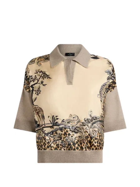 Pulover Etro de lână cu imagine cu imprimeu animal print