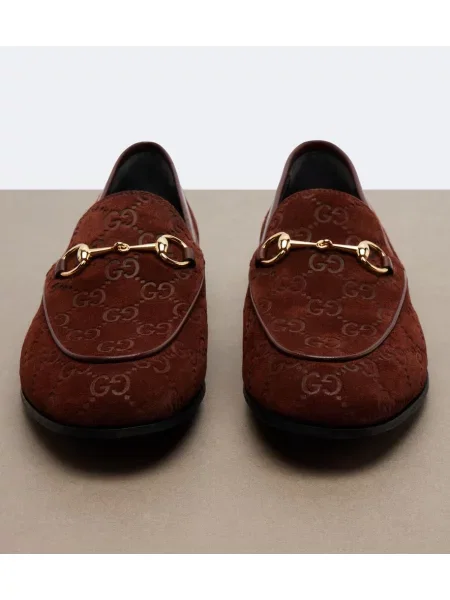 Szarvasbőr loafer Gucci barna