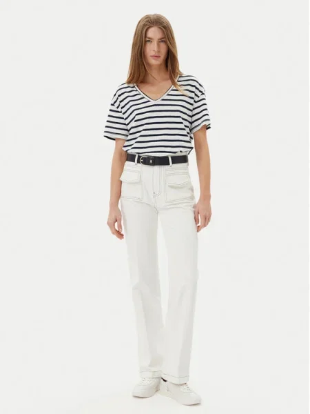 Tommy Hilfiger Tričko Tmavomodrá biela