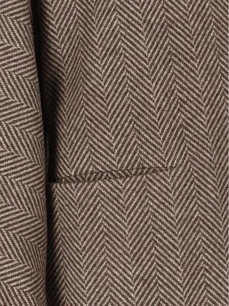 Sacou Dusan cu model herringbone maro