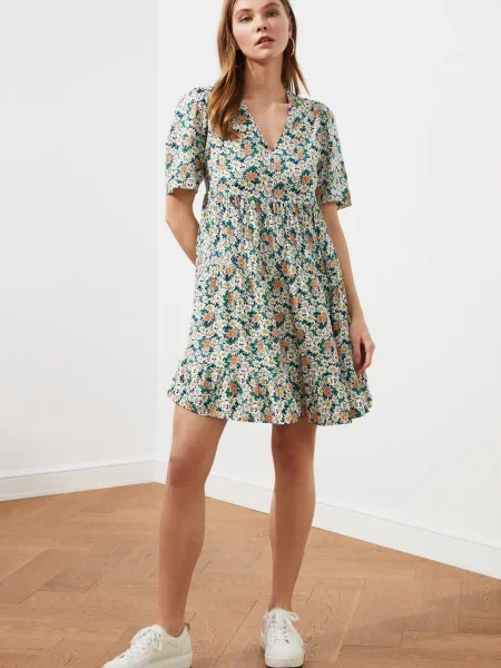 Mini obleka Trendyol siva