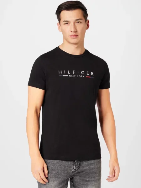 TOMMY HILFIGER Majica New York rdeča / črna bela