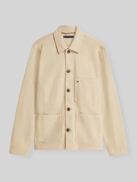 Kurtka koszulowa z czystej bawełny w kroju regular fit Tommy Hilfiger beżowa