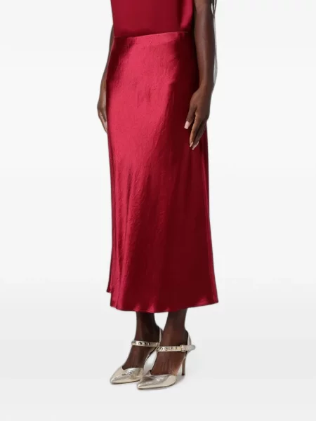 Fustă midi Max Mara din satin roșu