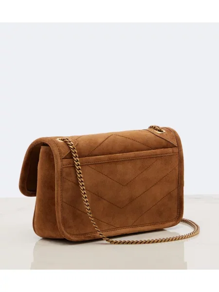 Geantă Saint Laurent din piele de căprioară maro