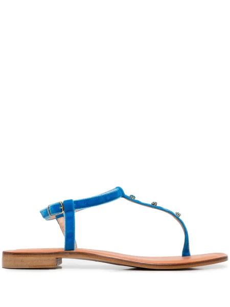 Stringi Madison.maison skórzane niebieskie