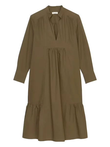 Rochie maxi Marc O'polo plisată până la genunchi de costum maro