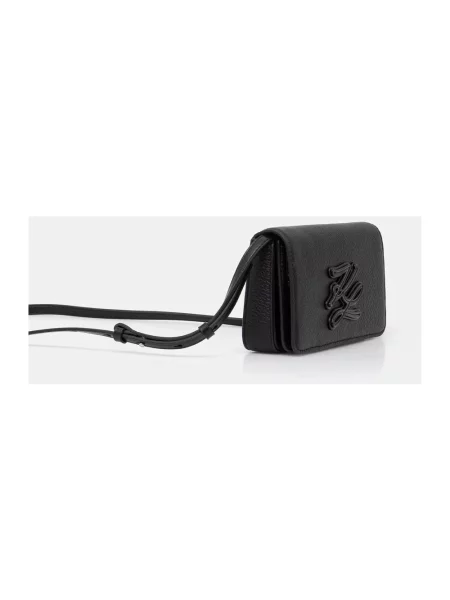 Karl Lagerfeld torebka skórzana K/AUTOGRAPH czarna