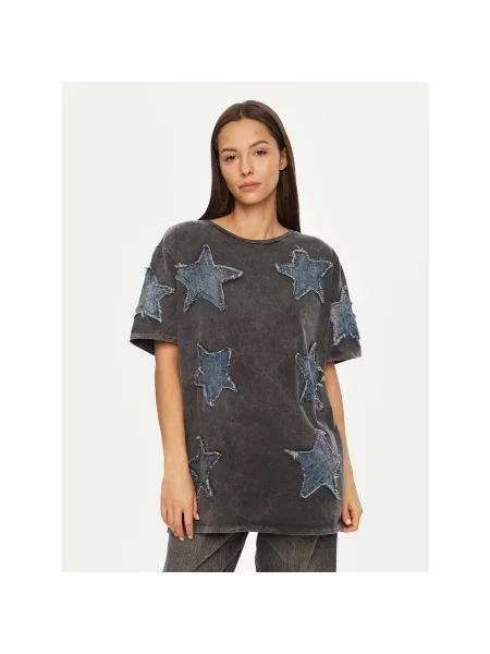One Teaspoon T-shirt Denim Star Relaxed Fit siva