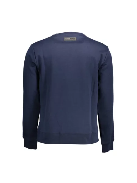 Bluza Plein Sport z nadrukiem z długim rękawem niebieska