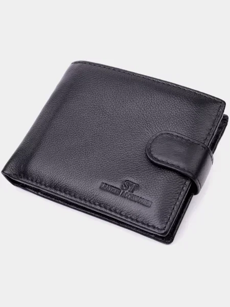 Кожаный кошелек St Leather Accessories черный