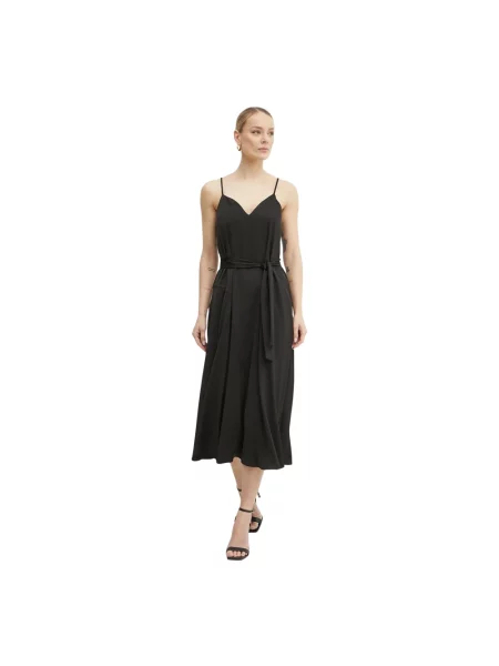 Sukienka midi Armani Exchange dzwony czarna