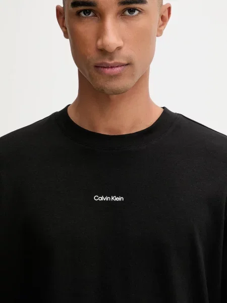 Calvin Klein póló férfi elasztánnal fekete