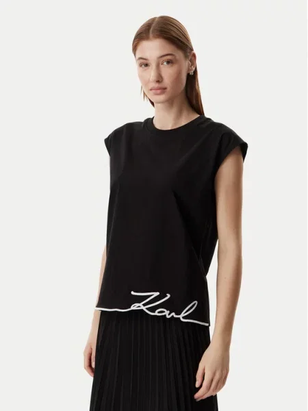 Karl Lagerfeld Top Signature negru