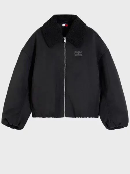 Джинсовая куртка Tommy Jeans с воротником черная
