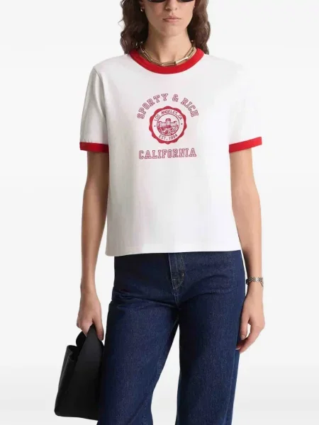 Μπλούζα Sporty & Rich με σχέδιο λευκό