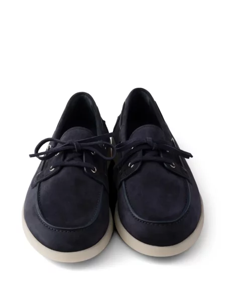 Sneakerși Prada din piele de căprioară albastru