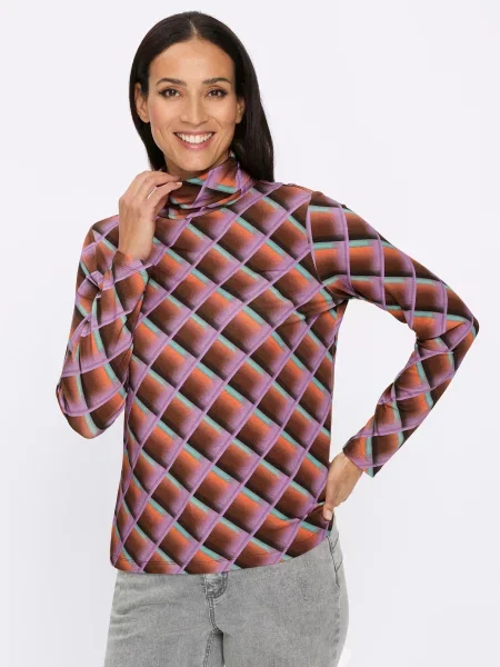 Heine Tricou turcoaz / mov lavandă / homar portocaliu