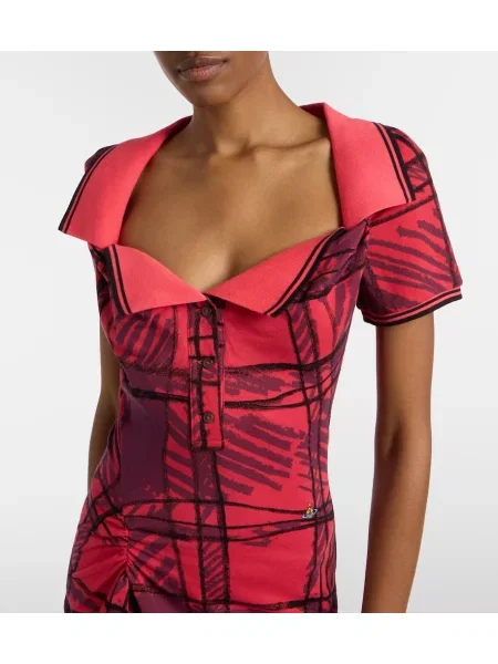 Lung rochie Vivienne Westwood în carouri roșu