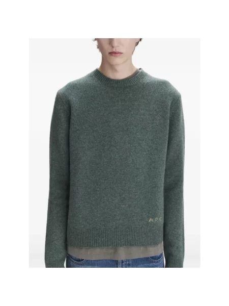 Sweter A.p.c. wełniany zielony