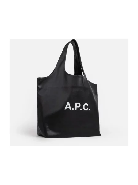 Torebka A.p.c. skórzana z nadrukiem czarna