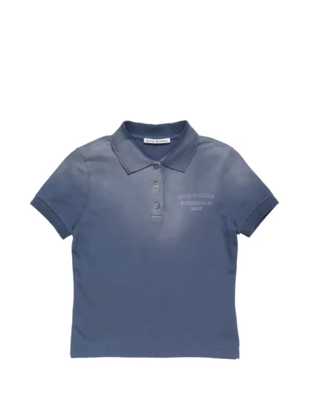 Tricou polo Acne Studios cu imagine albastru