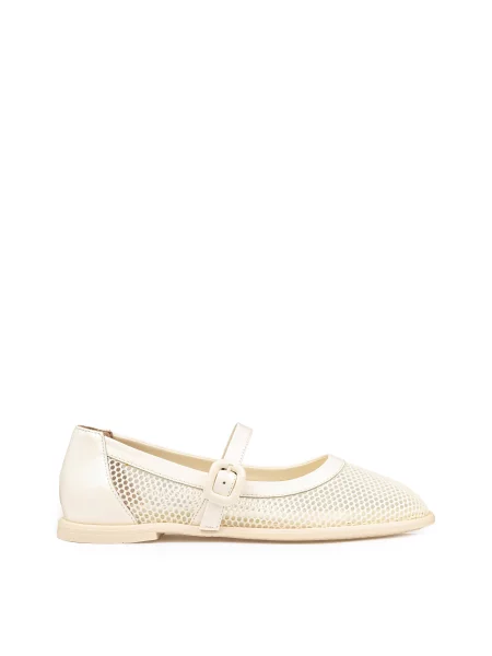 Балетки Alex Bell лакова натуральна шкіра бежевий