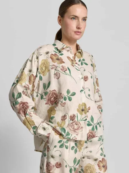 Bluzka koszulowa z lnu o kroju regular fit Jake*s Collection