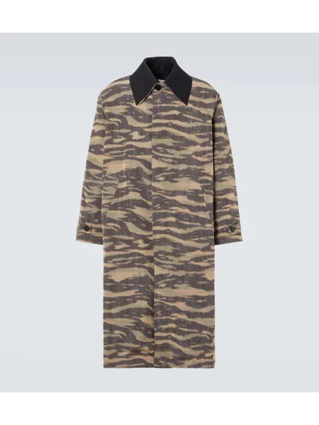 Palton Jil Sander cu model camuflaj verde
