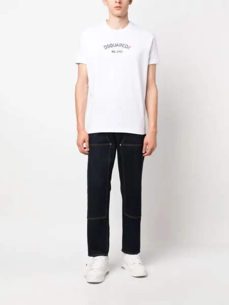 Raštuotas marškinėliai Dsquared2 balta