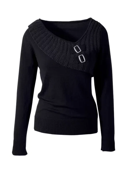 Cienki sweter z bawełną czarny