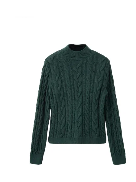 MANGO Pulover TRENZON închis verde