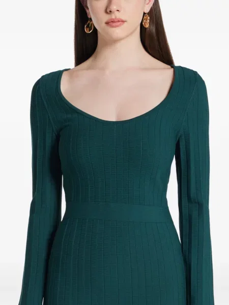 Rochie midi Hervé Léger până la genunchi de costum verde