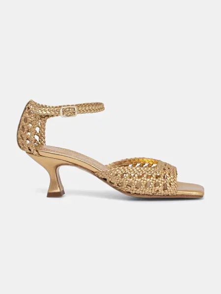 Кожаные босоножки Souliers Martinez на низком каблуке