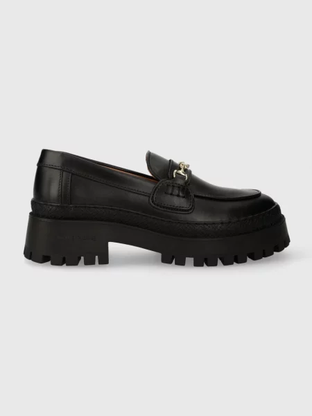 Кожени мокасини Filling Pieces Loafer Sierra черно с равна подметка